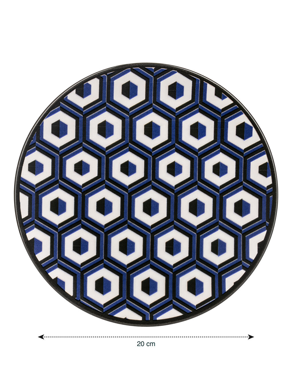 Lacivert Baskılı Seramik Tabak 19 cm-4