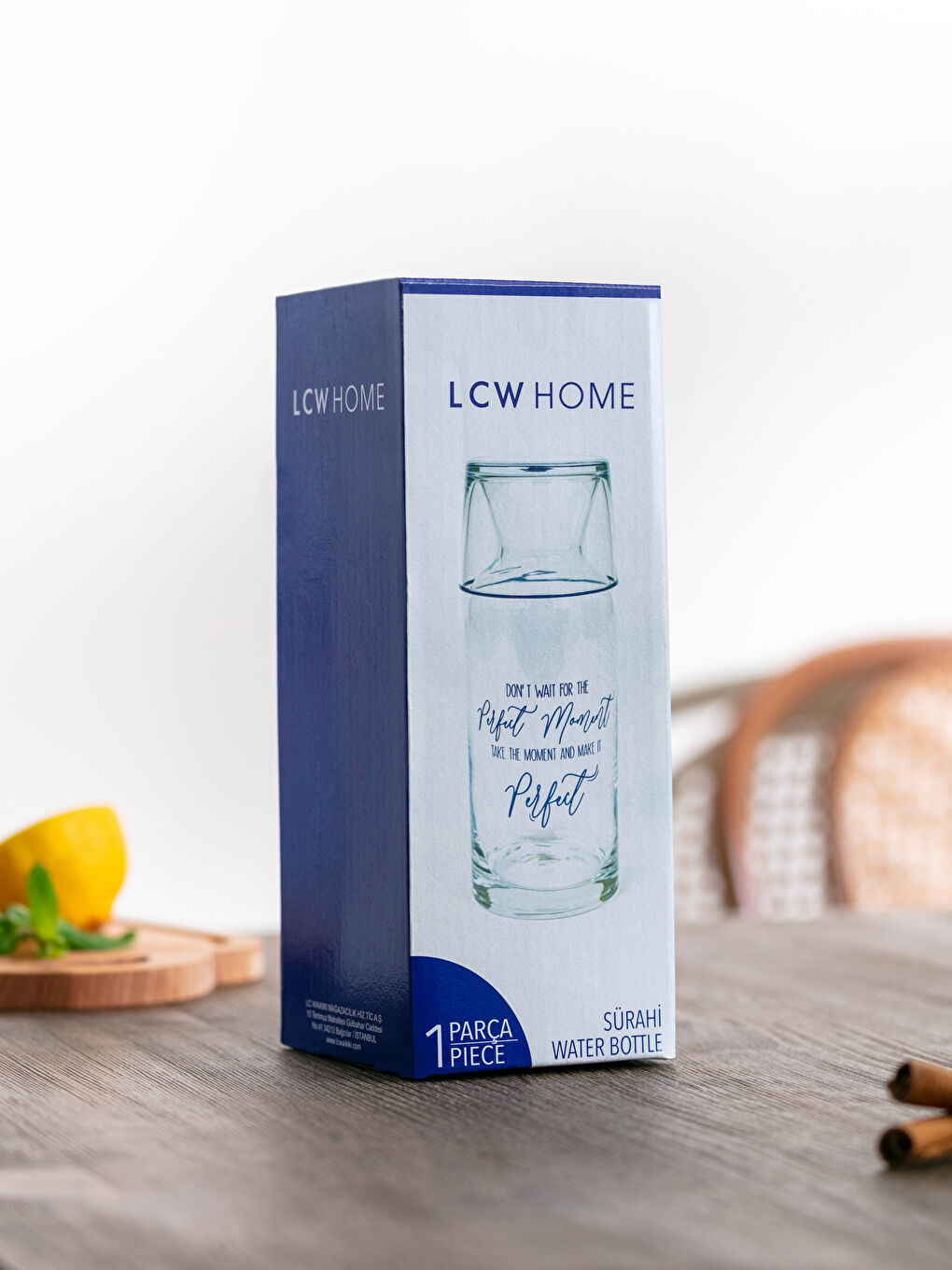 Glass Carafe Pitcher with Letter Printed Glass Lid 700 Ml-3