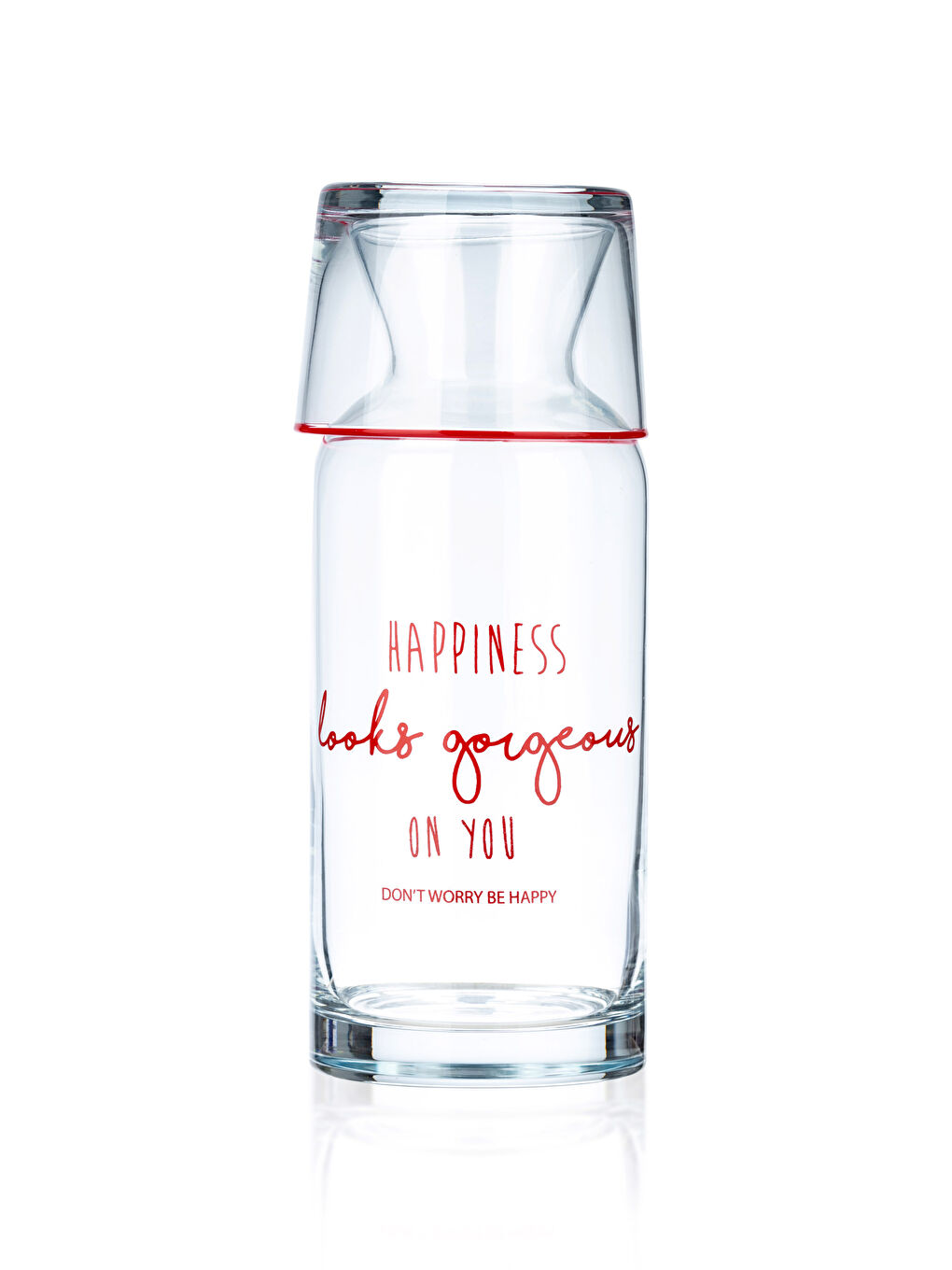 Glass Carafe Pitcher with Letter Printed Glass Lid 700 Ml-4