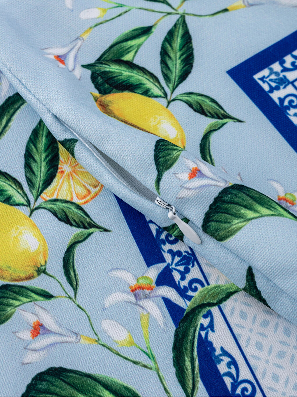 Karışık Limon Baskılı Kırlent Kılıfı 45x45 cm-3