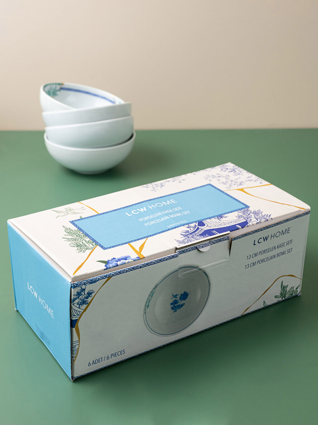 Karışık Desenli Porselen Kase 6'lı 13 cm-4