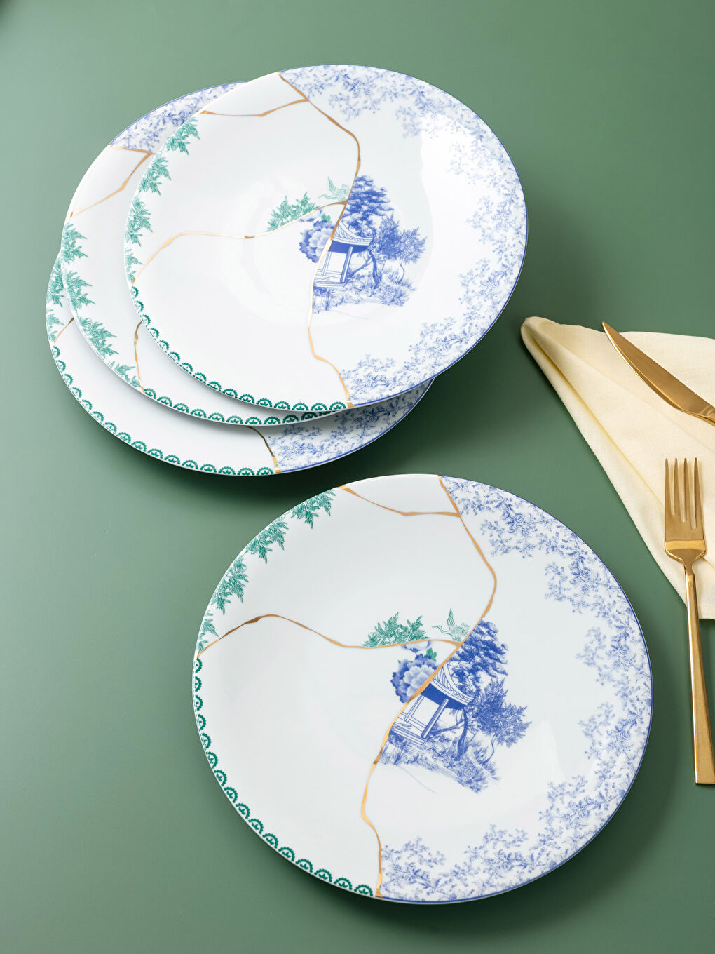 Karışık Desenli Porselen Tabak 6'lı 27 cm-2