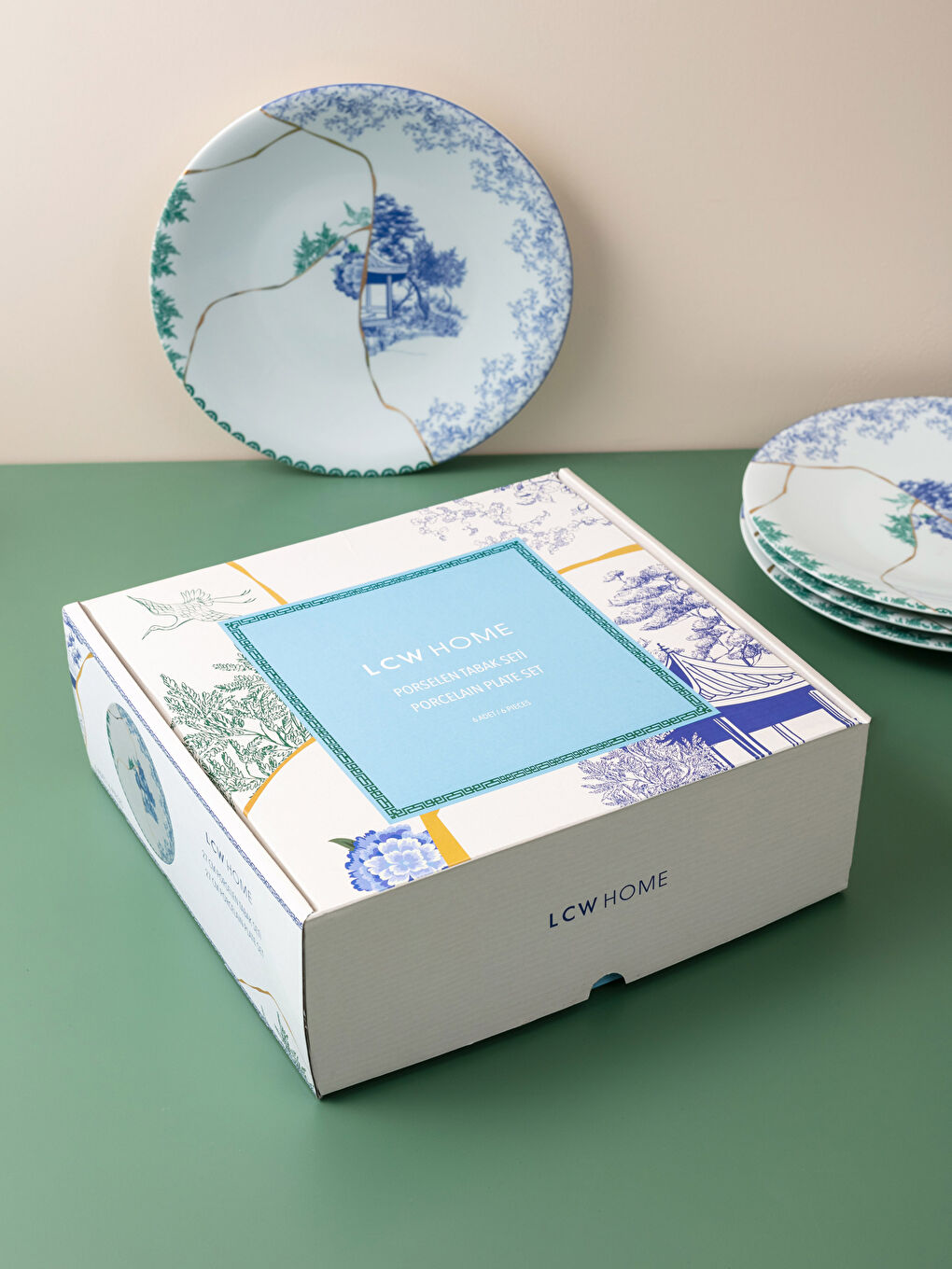 Karışık Desenli Porselen Tabak 6'lı 27 cm-4