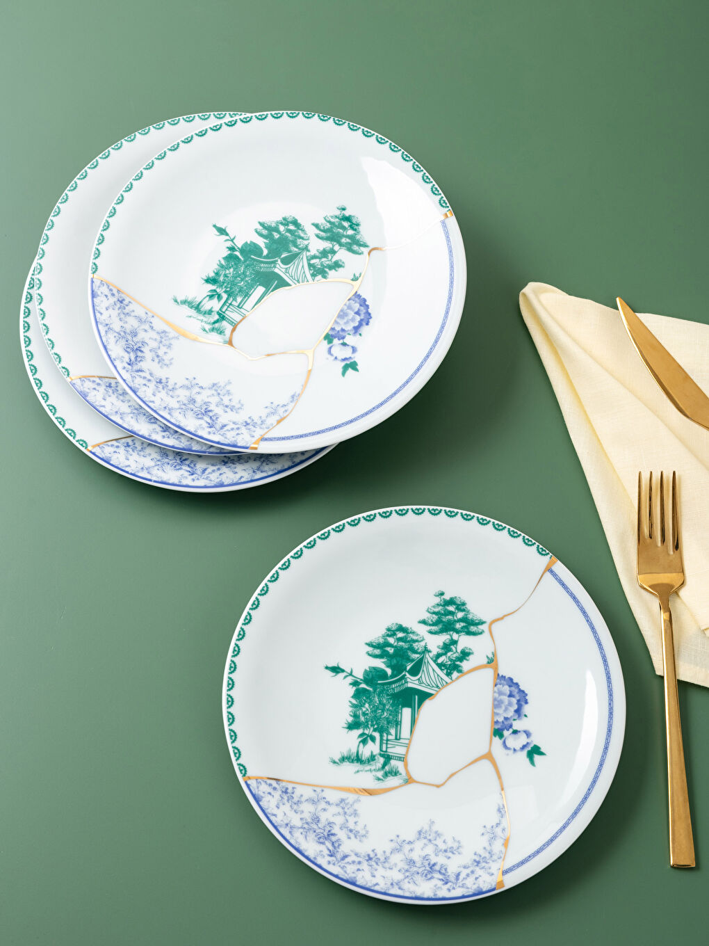 Karışık Desenli Porselen Pasta Tabağı 21 Cm 6'lı-2