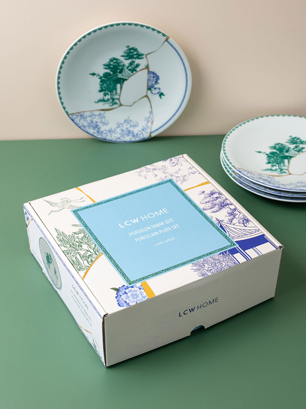 Karışık Desenli Porselen Pasta Tabağı 21 Cm 6'lı-4