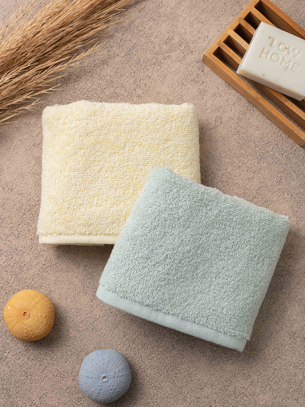 Lot de 2 Serviettes d'invité en Coton Uni 30x50 cm-1