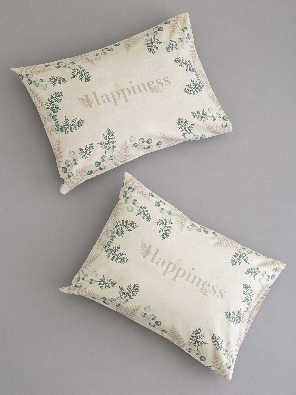 Taie d'oreiller imprimée en coton avec script 50x70 cm lot de 2