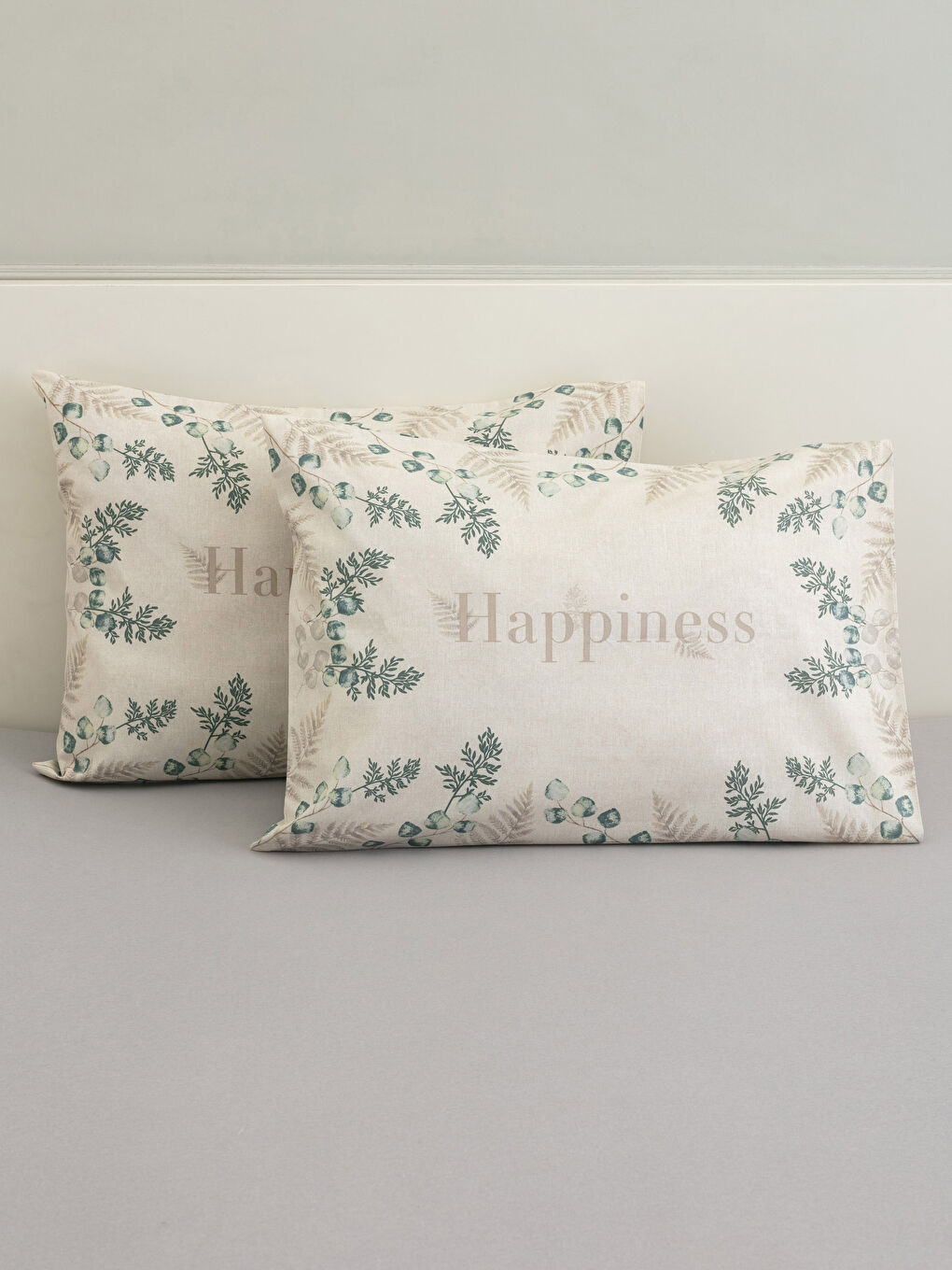 Taie d'oreiller imprimée en coton avec script 50x70 cm lot de 2-1