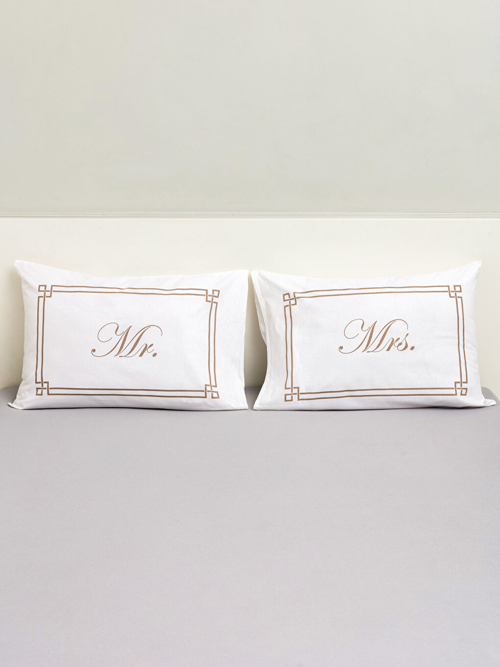 Taie d'oreiller imprimée texte Lot de 2 50x70 cm-1