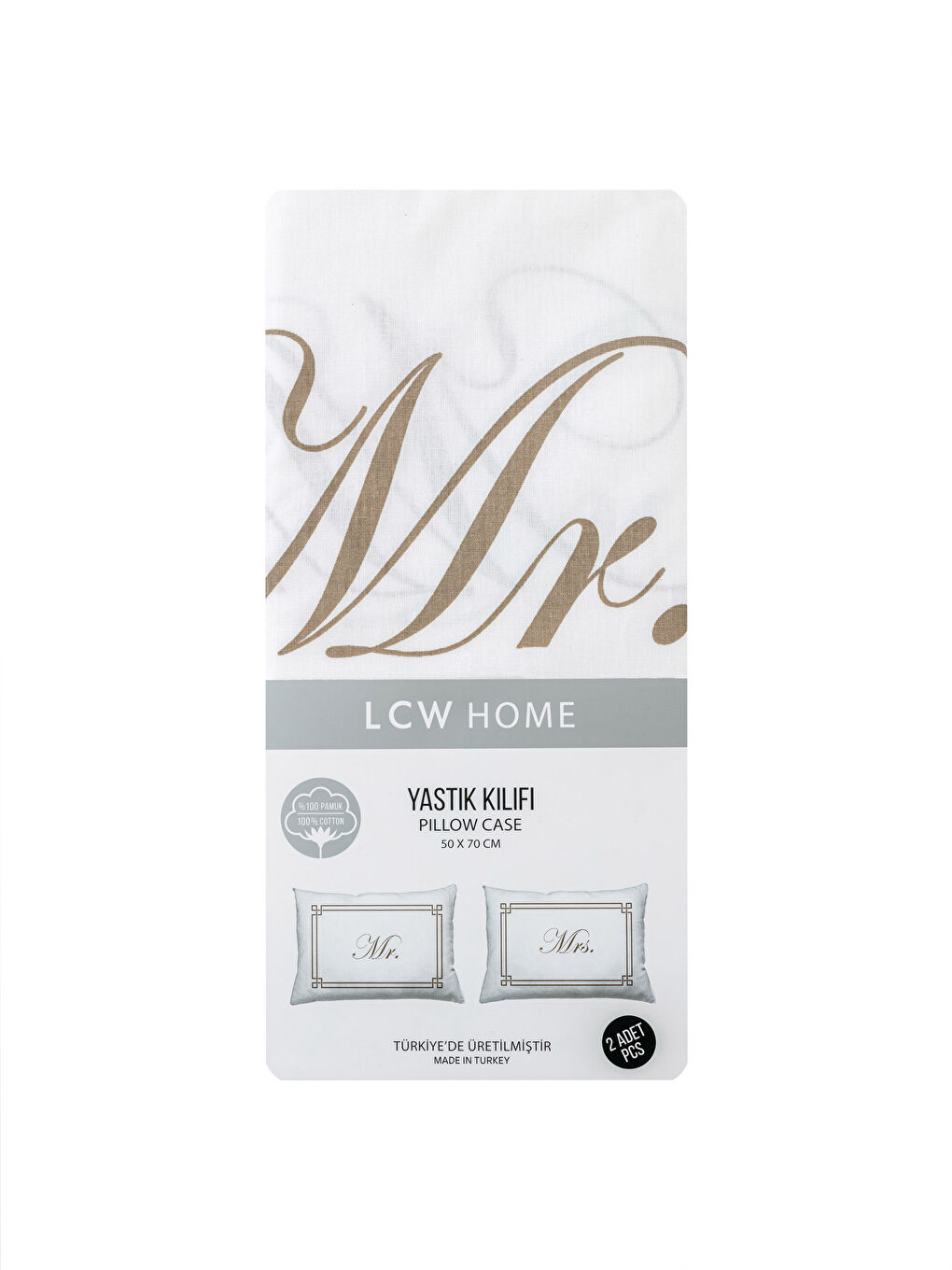 Taie d'oreiller imprimée texte Lot de 2 50x70 cm-3