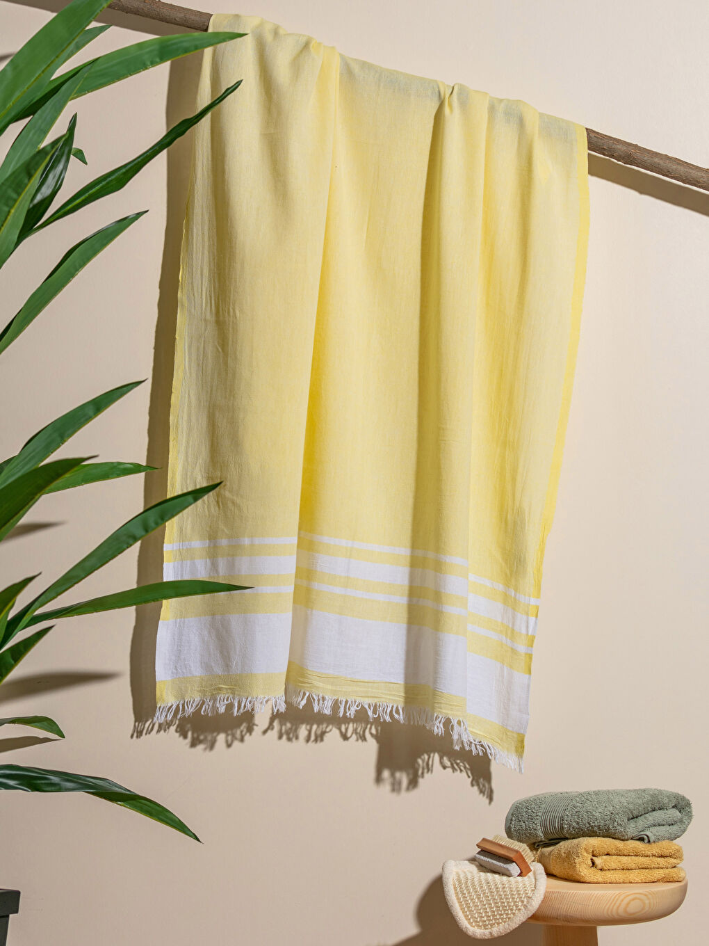 Striped Fringed Pestemal Towel 90x165 Cm -S2HR45Z8-KM5