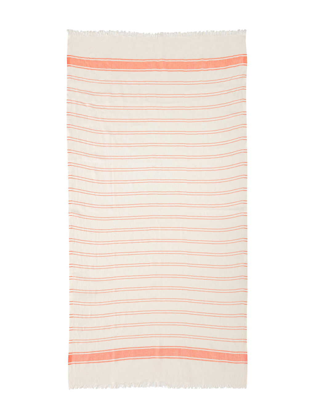 Striped Fringed Peshtemal Beach Towel 90x165 Cm -S2HR46Z8-RHM