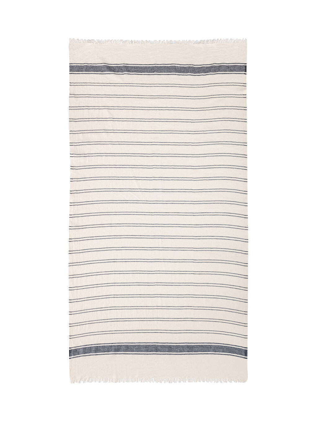 Striped Fringed Peshtemal Beach Towel 90x165 Cm -S2HR46Z8-RLH