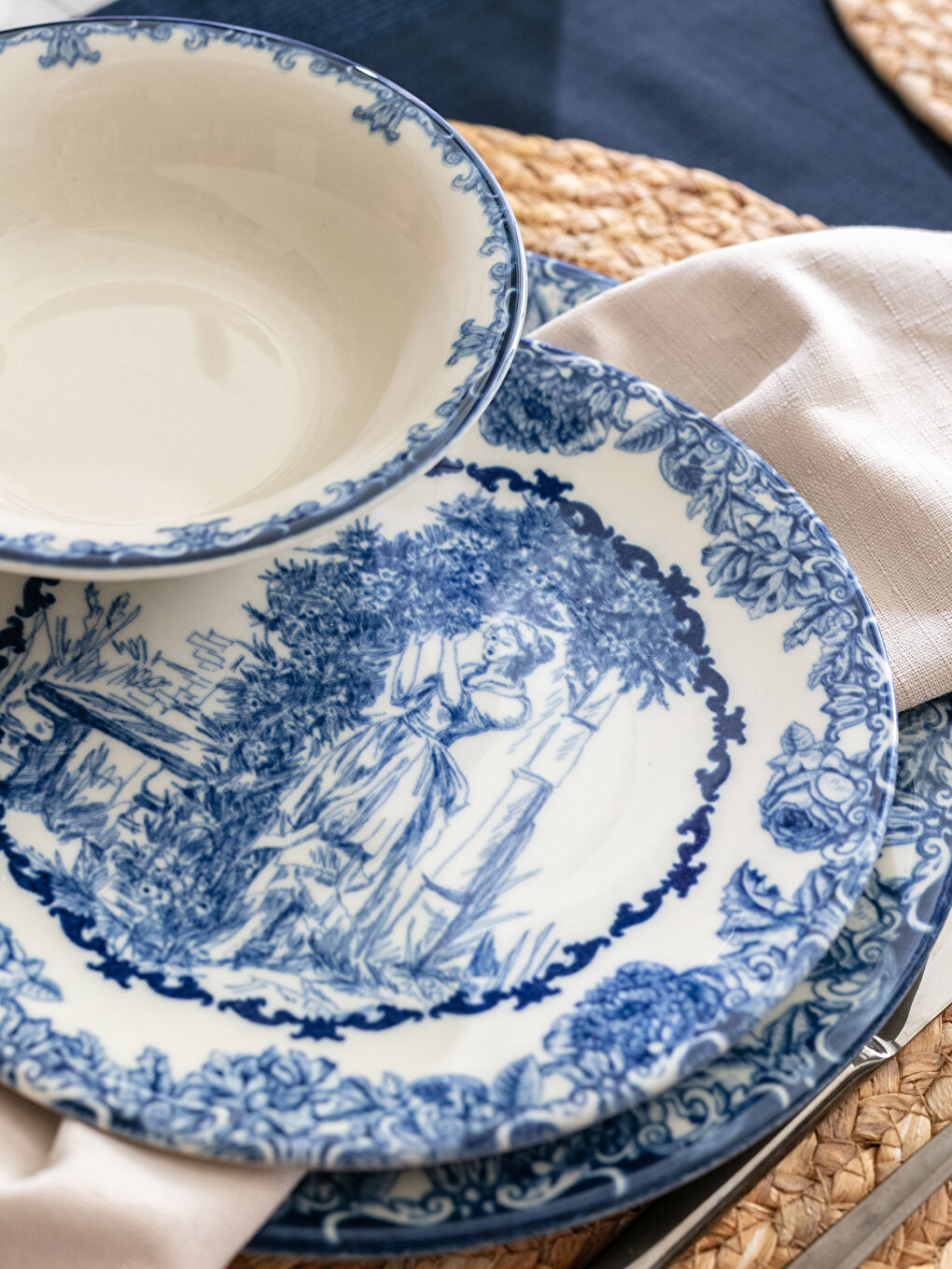 طقم عشاء بورسلين مطبوع ١٢ قطعة لـ ٤ أشخاص-2