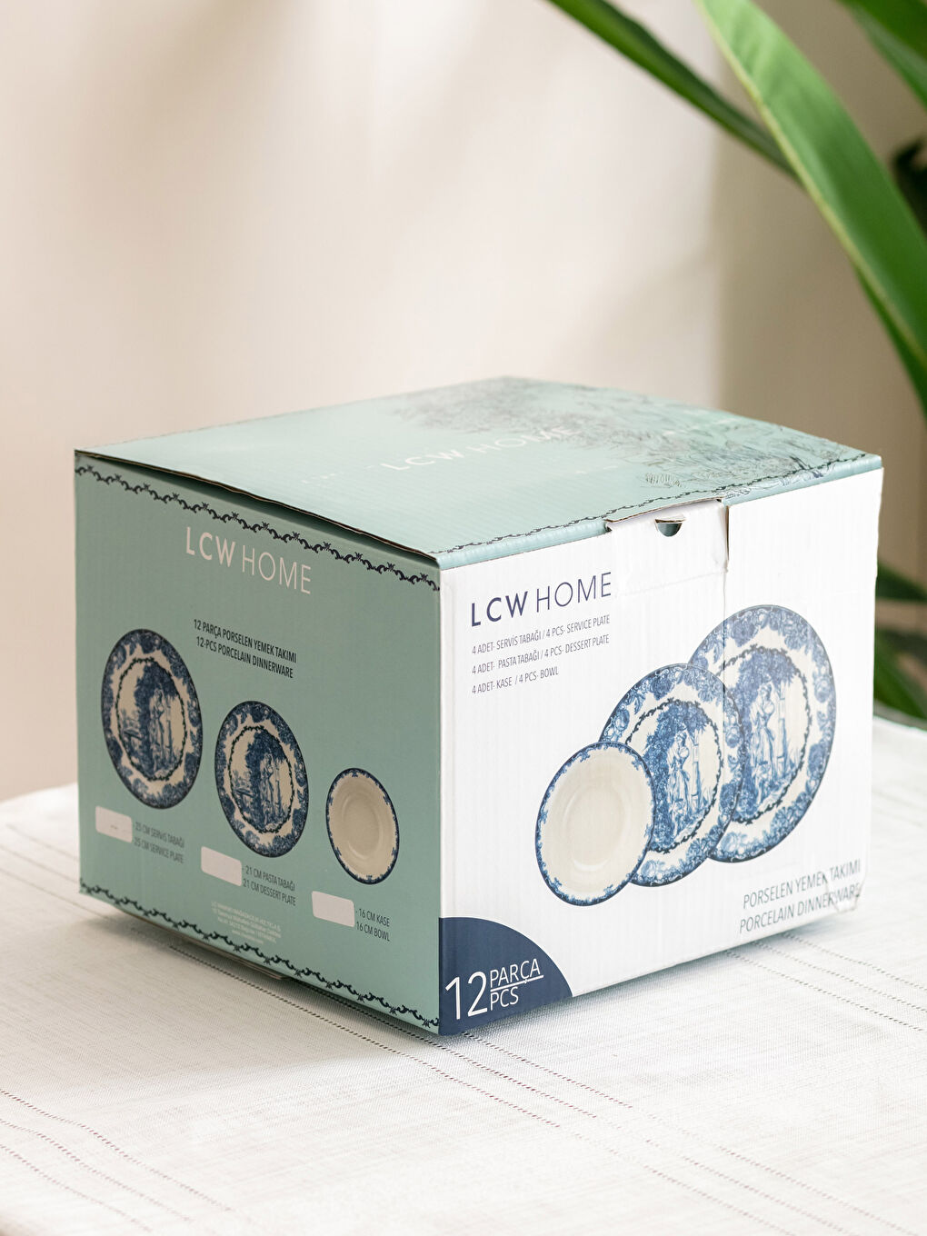 طقم عشاء بورسلين مطبوع ١٢ قطعة لـ ٤ أشخاص-3