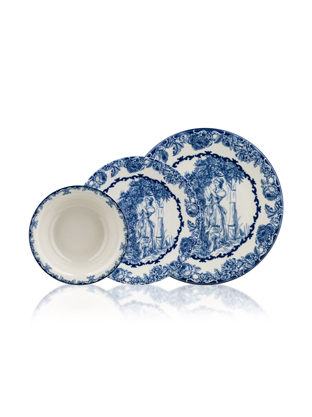 طقم عشاء بورسلين مطبوع ١٢ قطعة لـ ٤ أشخاص-4