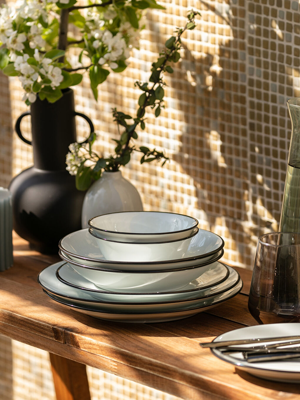 Karışık Porselen Yemek Takımı 2 Kişilik 8 Parça-1