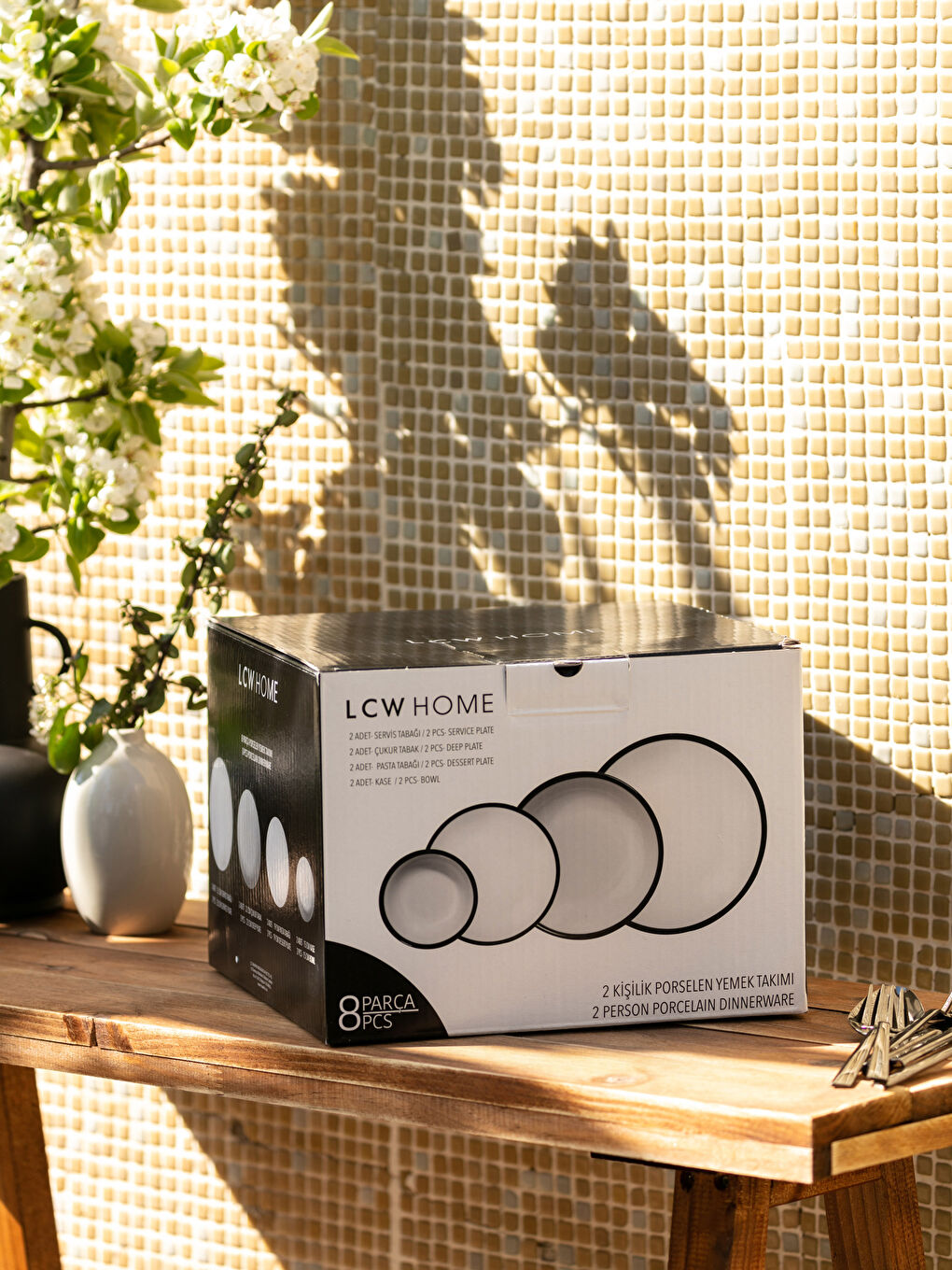 Karışık Porselen Yemek Takımı 2 Kişilik 8 Parça-4