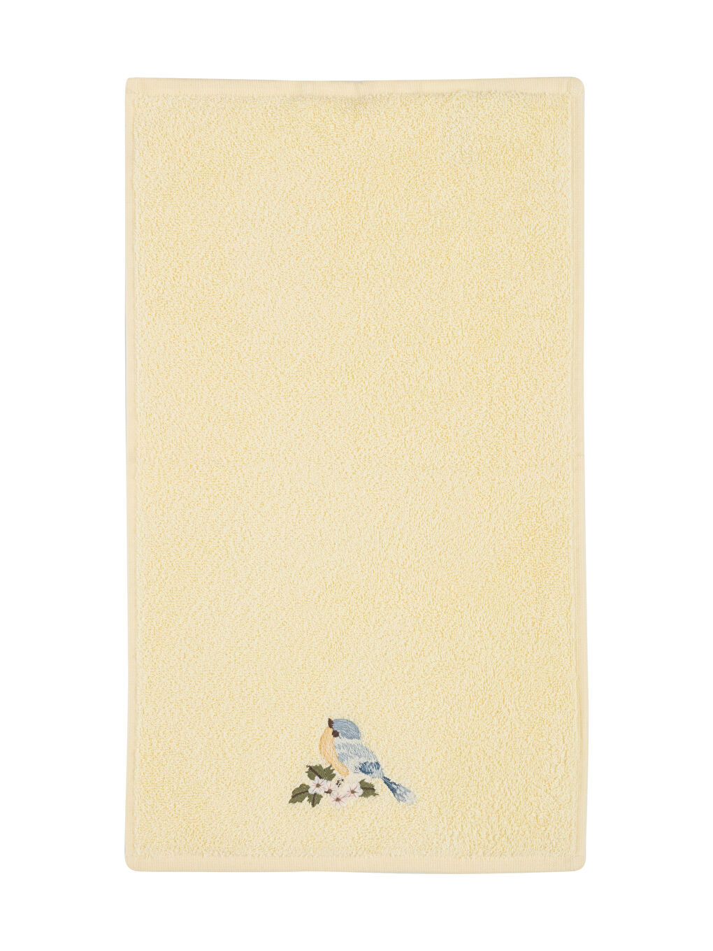 Sarı Pamuklu Nakışlı El Havlusu 30x50 cm-4