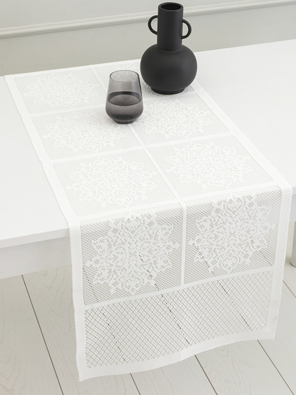 Bej Dantel Runner 45x150 cm