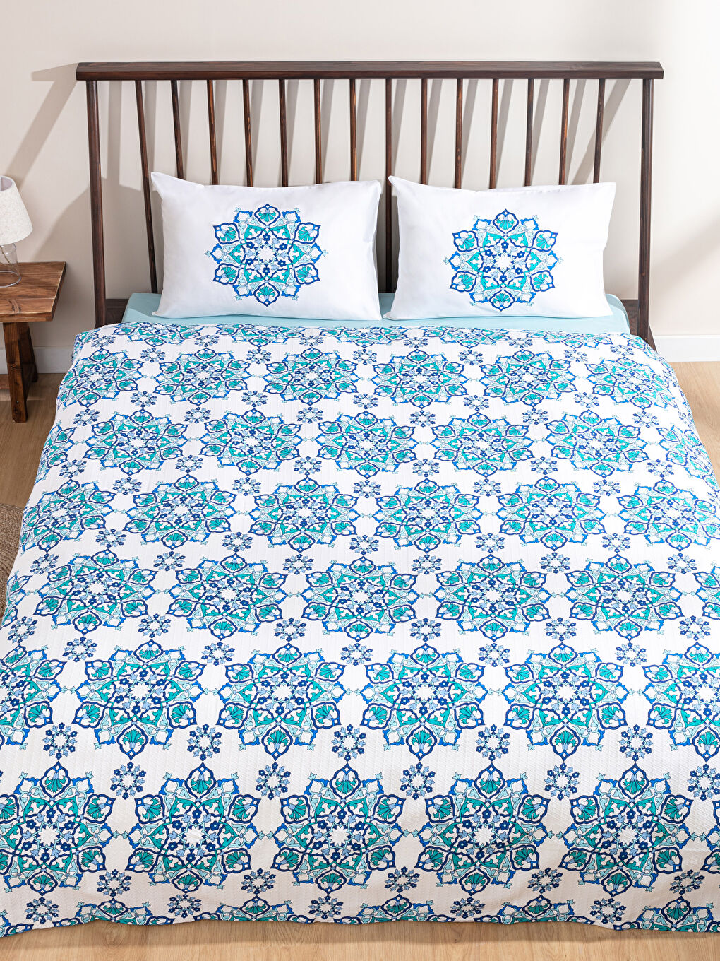 Комплект з бавовняного піке з подвійним принтом-1