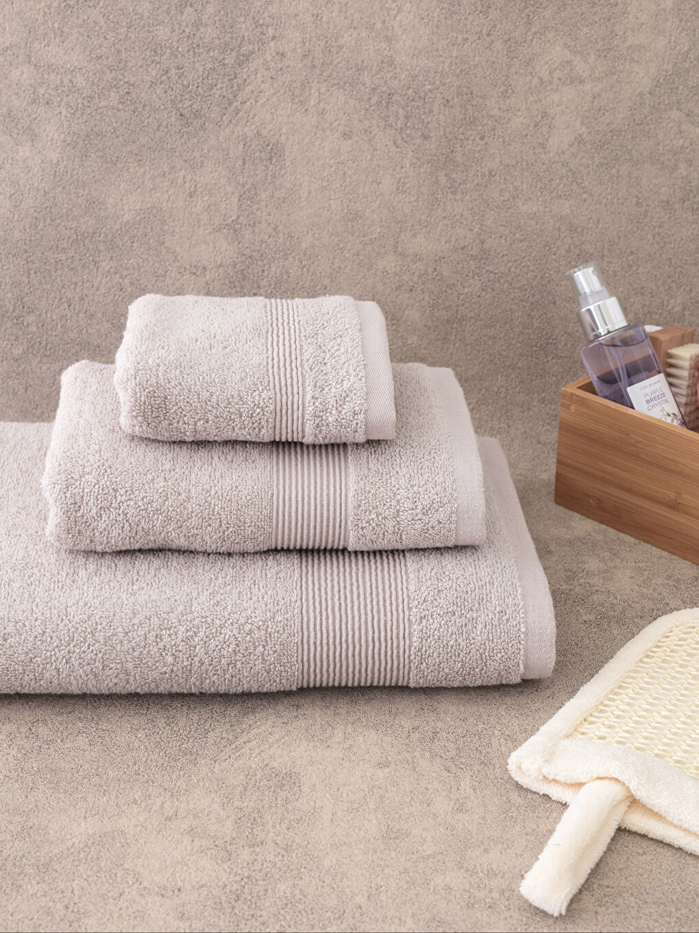 LCW HOME Bej Düz Banyo Havlu Seti 3'lü