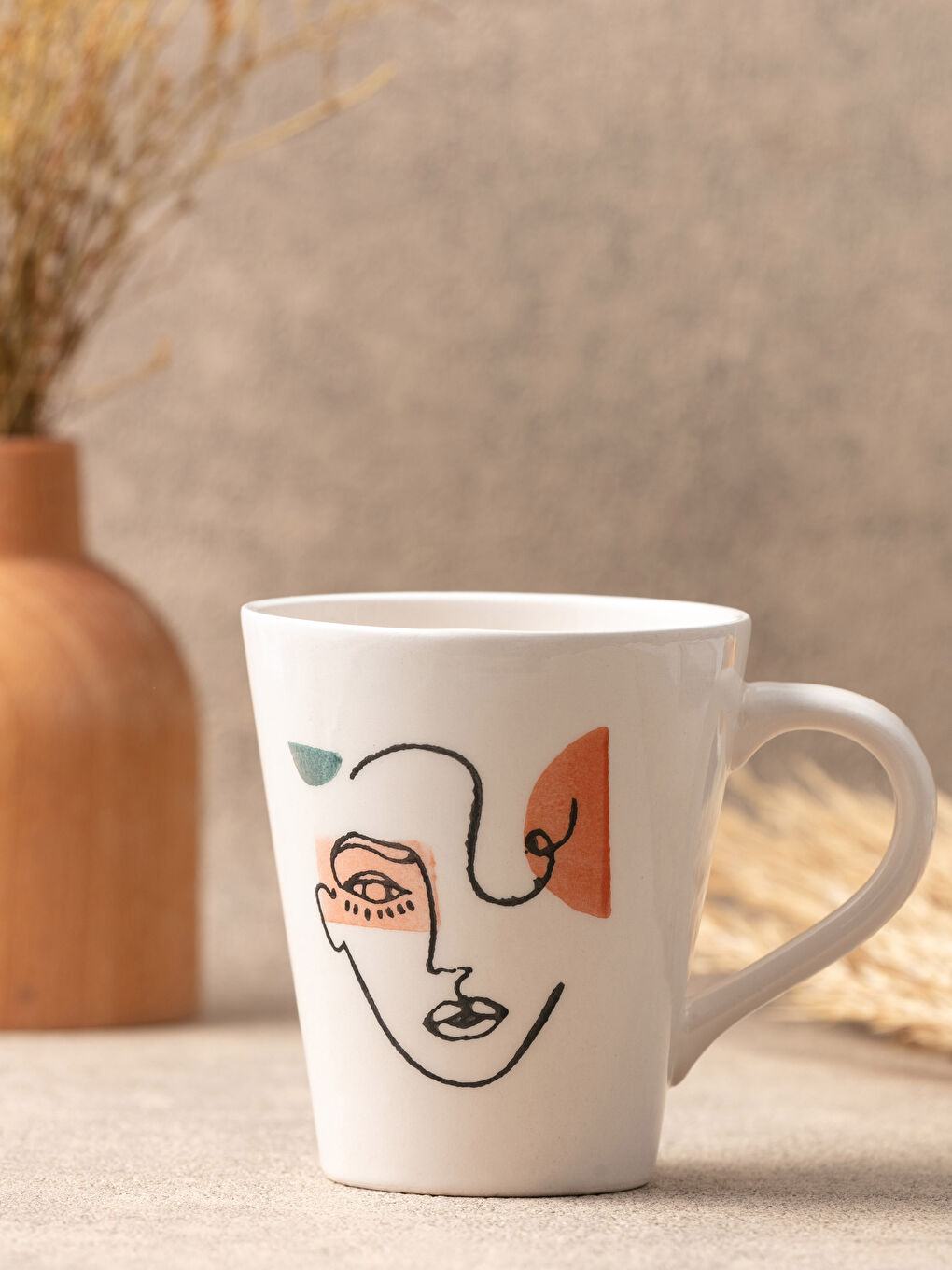 Karışık Baskılı Seramik Kupa Bardak 400 ml