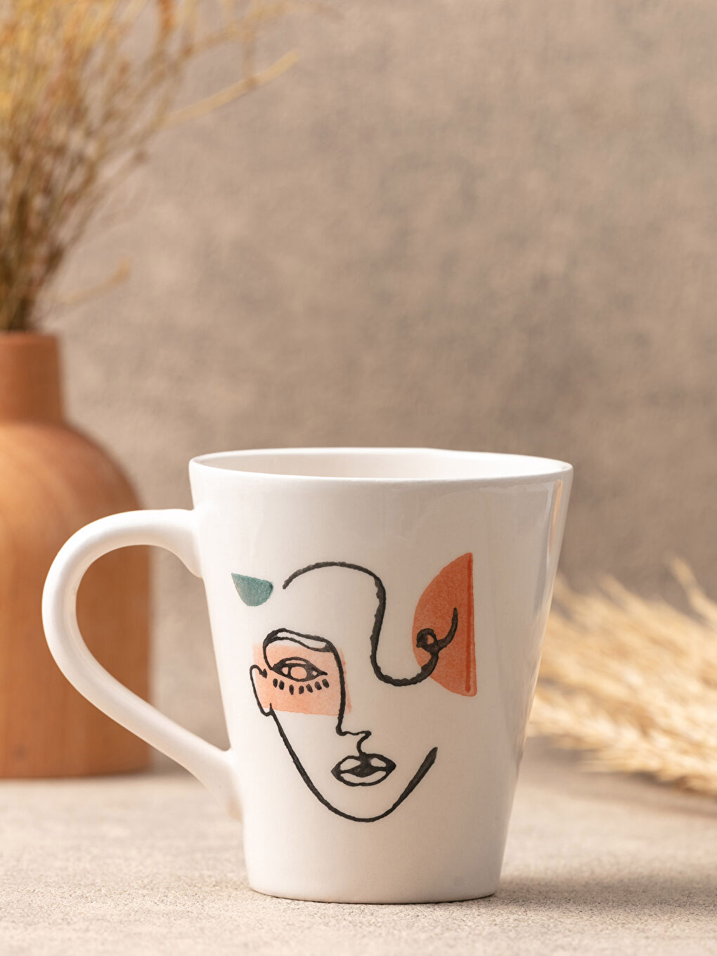 Karışık Baskılı Seramik Kupa Bardak 400 ml-1