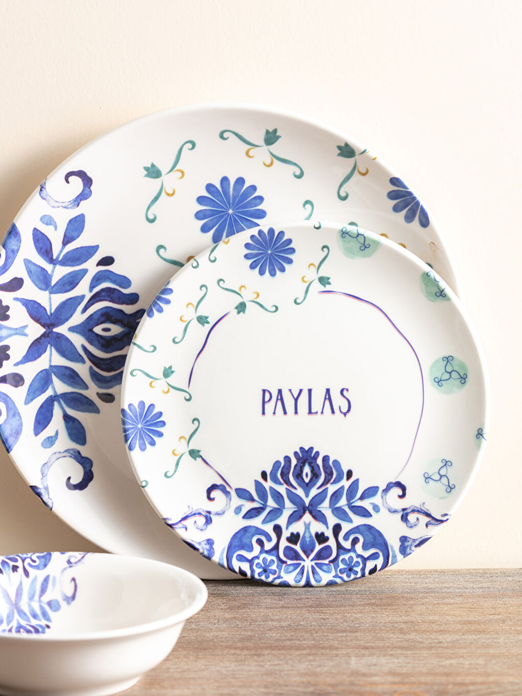 Karışık Desenli Seramik Tabak 19 cm