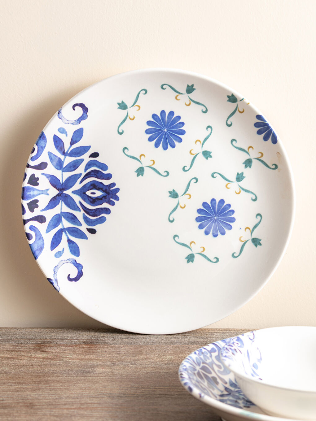 Karışık Desenli Seramik Tabak 26 cm