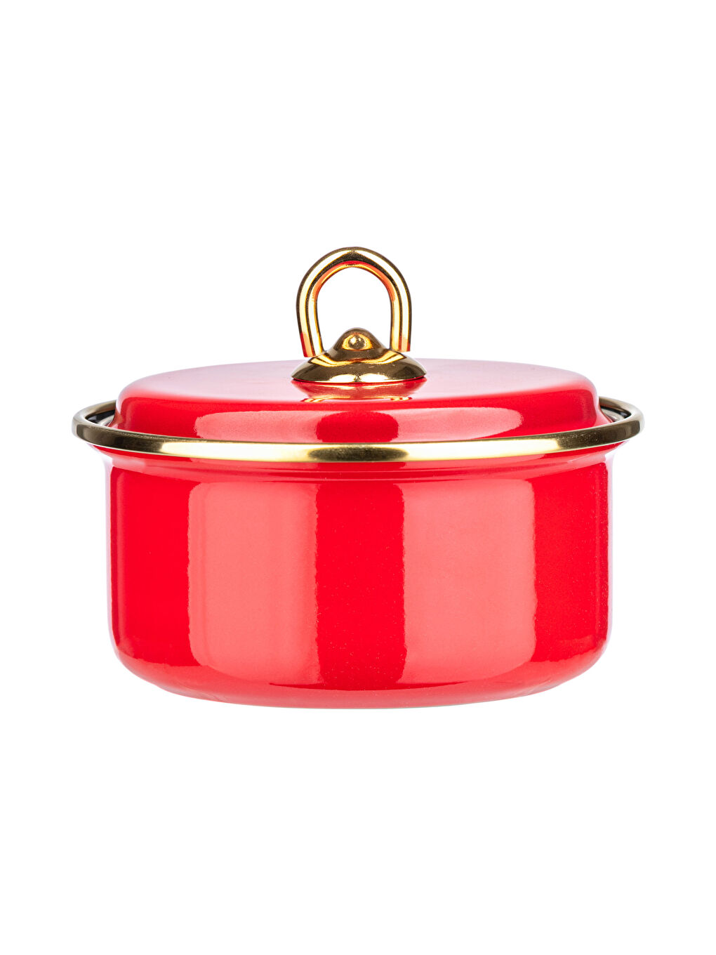 Kırmızı Kapaklı Emaye Saklama Kabı 6 cm-5