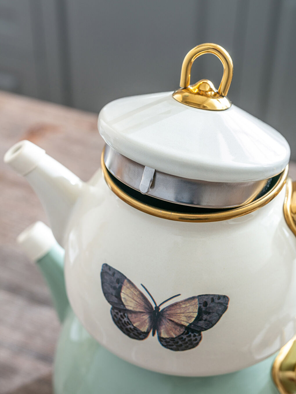 Karışık Emaye Çaydanlık Seti 1,1 Lt + 2,3 Lt-2