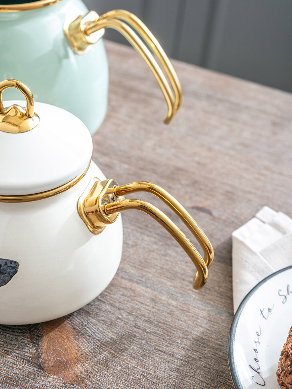 Karışık Emaye Çaydanlık Seti 1,1 Lt + 2,3 Lt-3