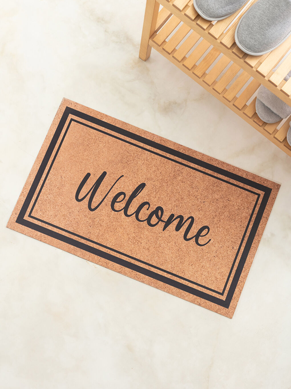 سجادة باب أمامية مطبوع عليها نص 45x75 سم