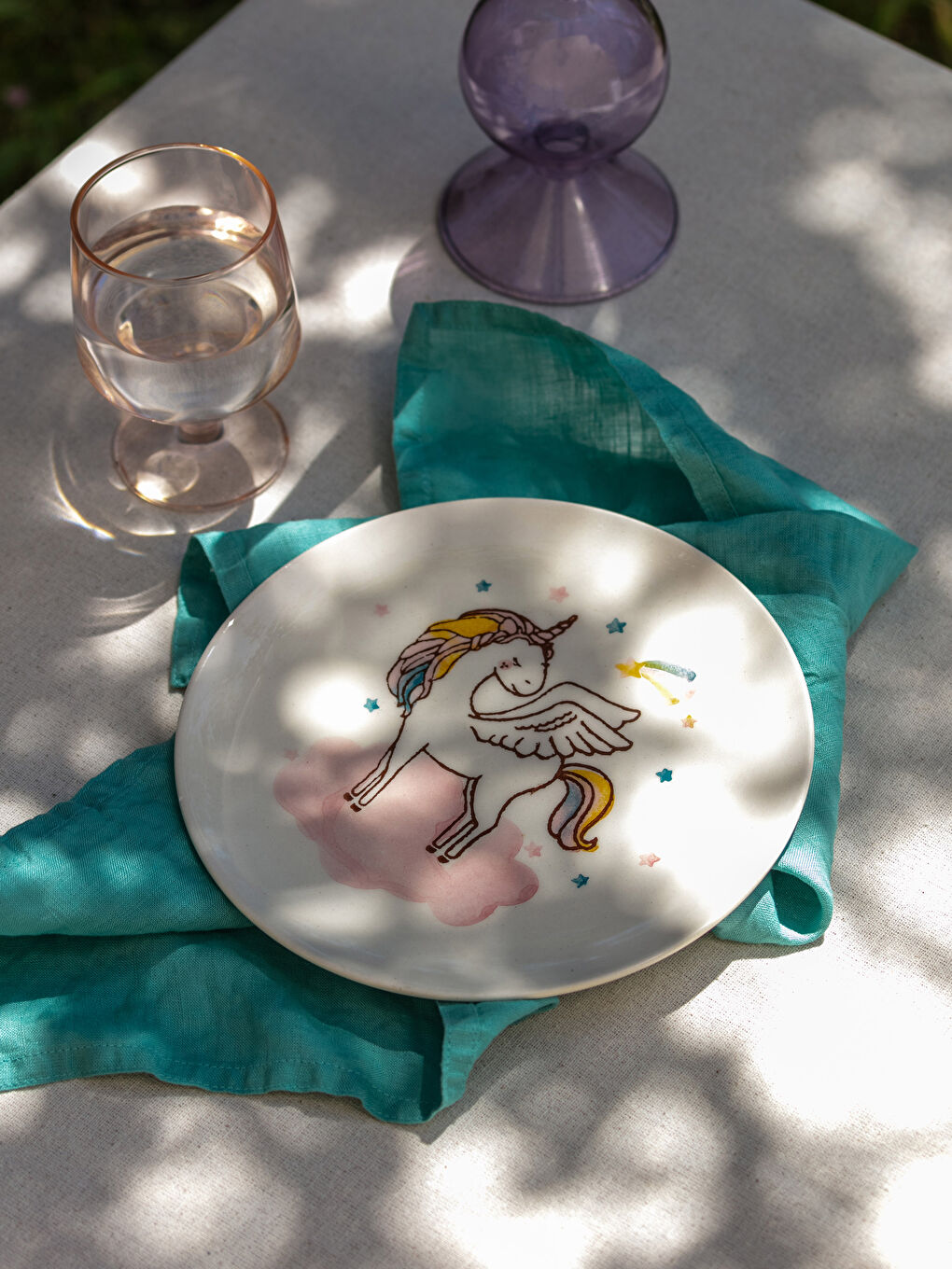 Karışık Baskılı Seramik Pasta Tabağı 21 cm-1