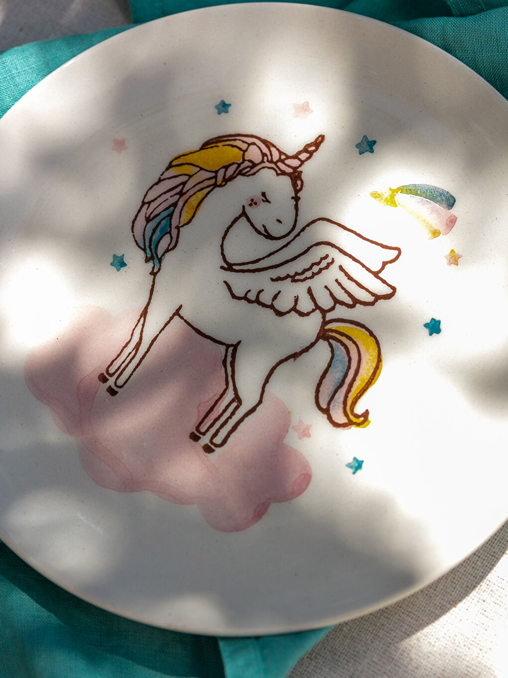 Karışık Baskılı Seramik Pasta Tabağı 21 cm-2