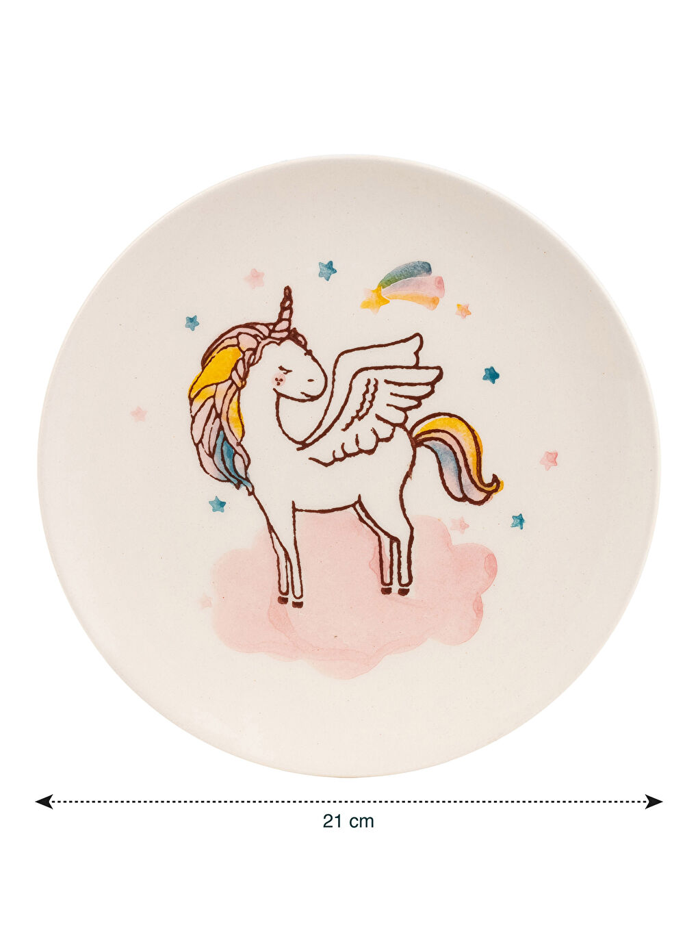 Karışık Baskılı Seramik Pasta Tabağı 21 cm-3