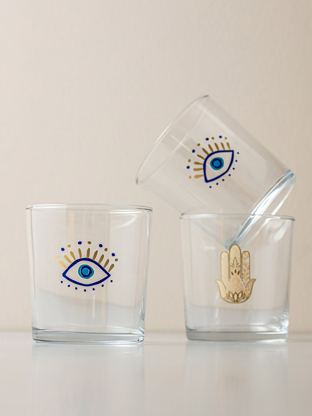 Verre à Eau Imprimé Œil 3 Pcs 300 Ml-1