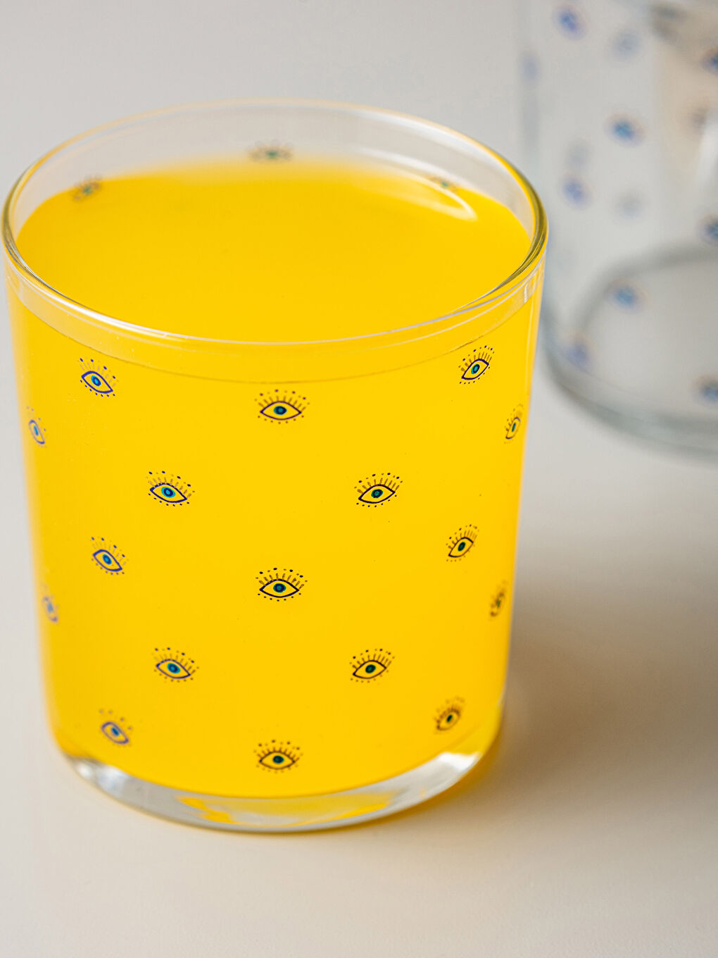Eye Printed Glass Water Cup 3 Pcs 380 Ml-2