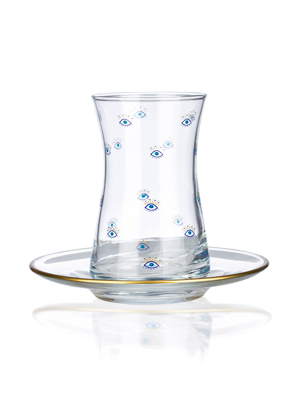 Mavi Göz Baskılı Çay Bardağı Seti 12 Parça-4