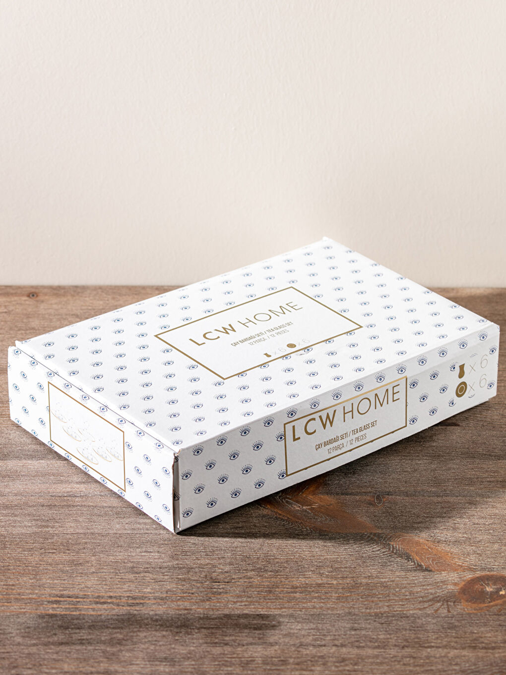 Mavi Göz Baskılı Çay Bardağı Seti 12 Parça-3