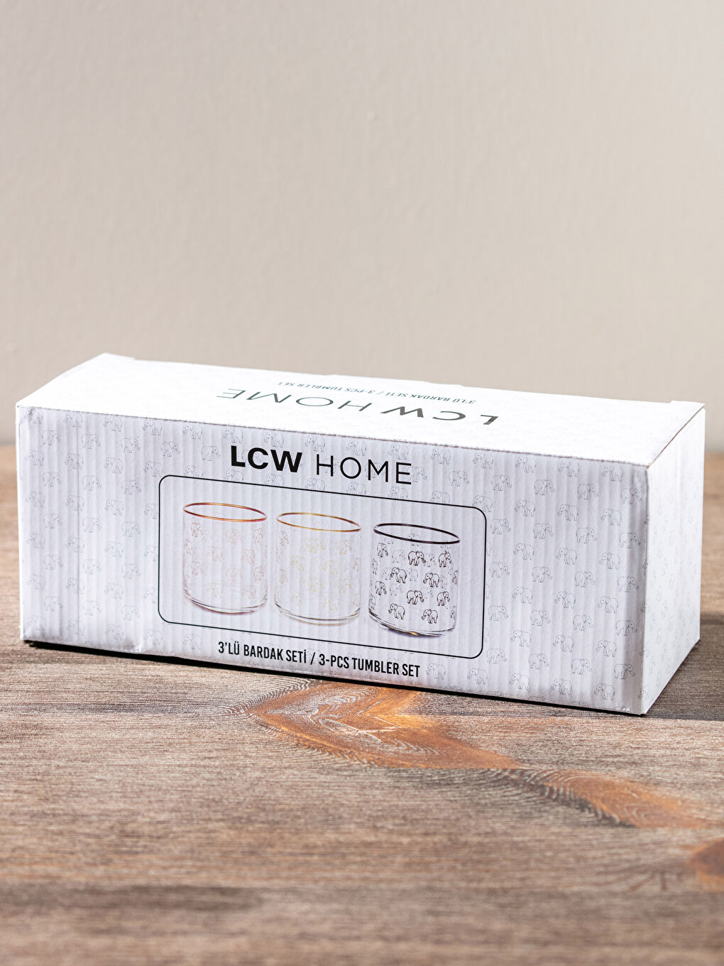 Printed Glass Water Cup 3 Pcs 260 Ml-3