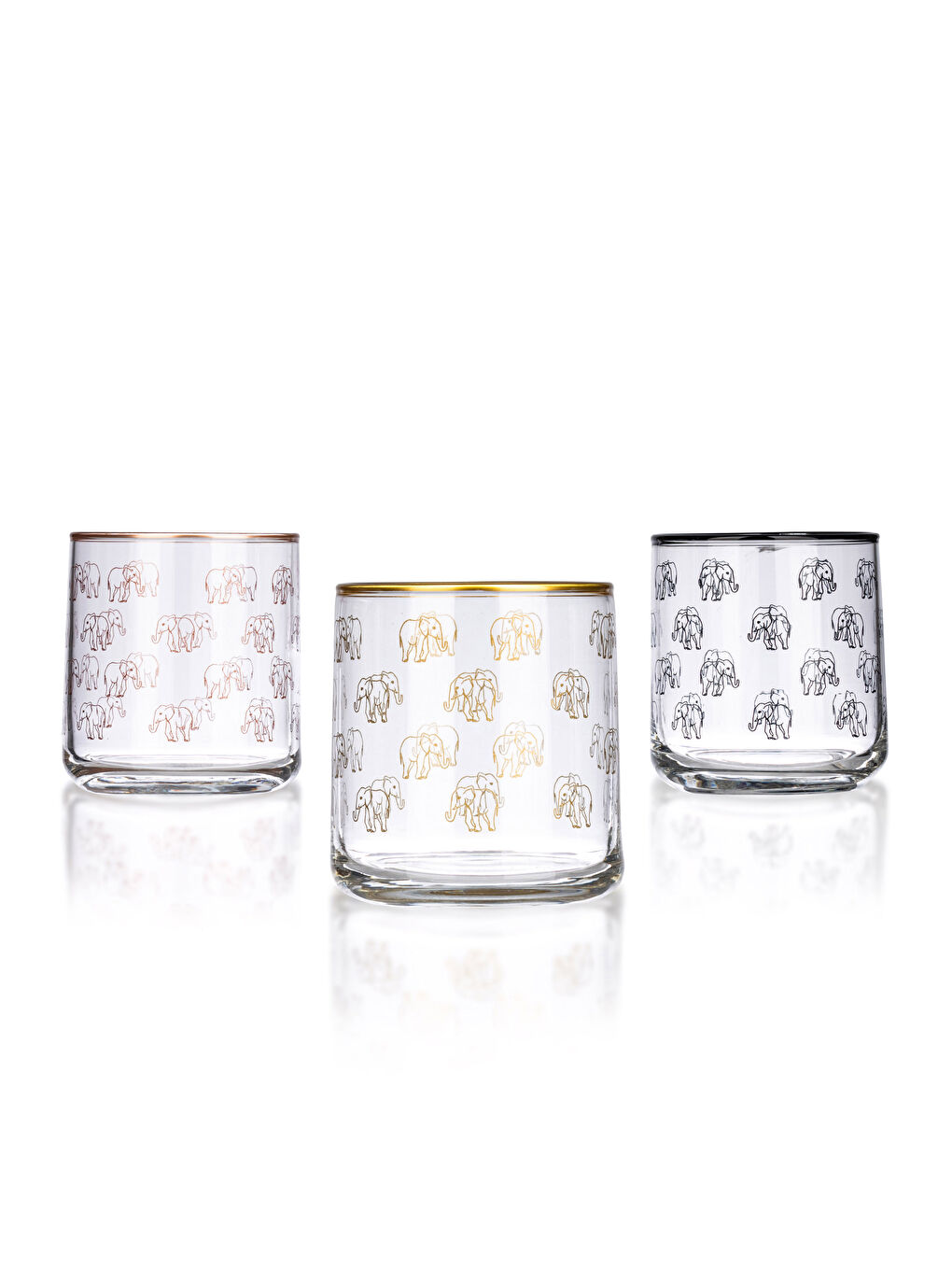 Printed Glass Water Cup 3 Pcs 260 Ml-4