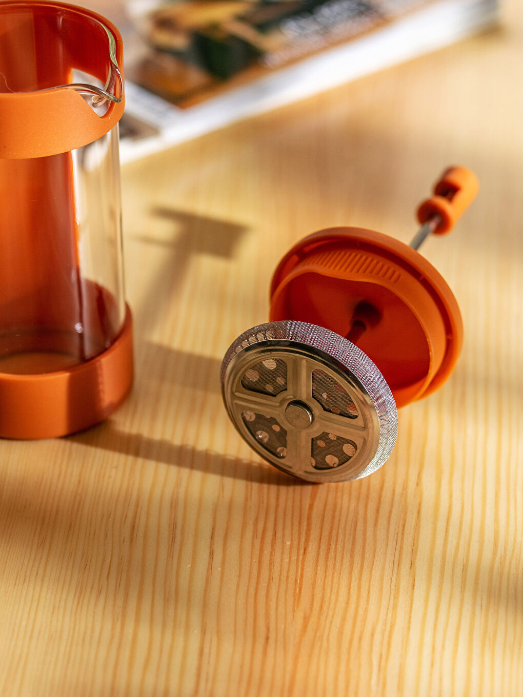 Kahverengi Cam ve Paslanmaz Çelik Kahve Presi 350 ml-2