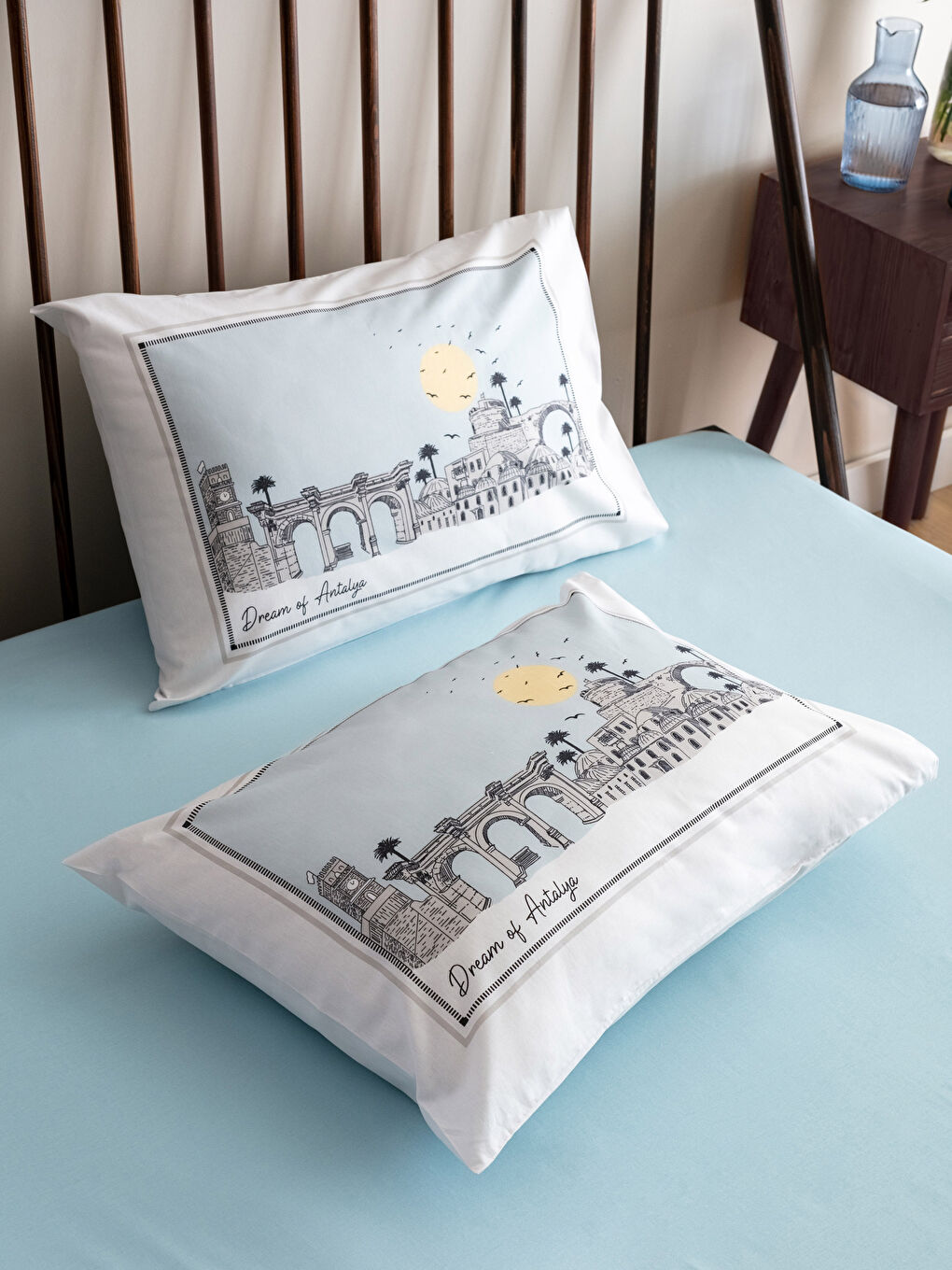 Karışık Baskılı Dokuma Yastık Kılıfı 2'li  50x70 cm