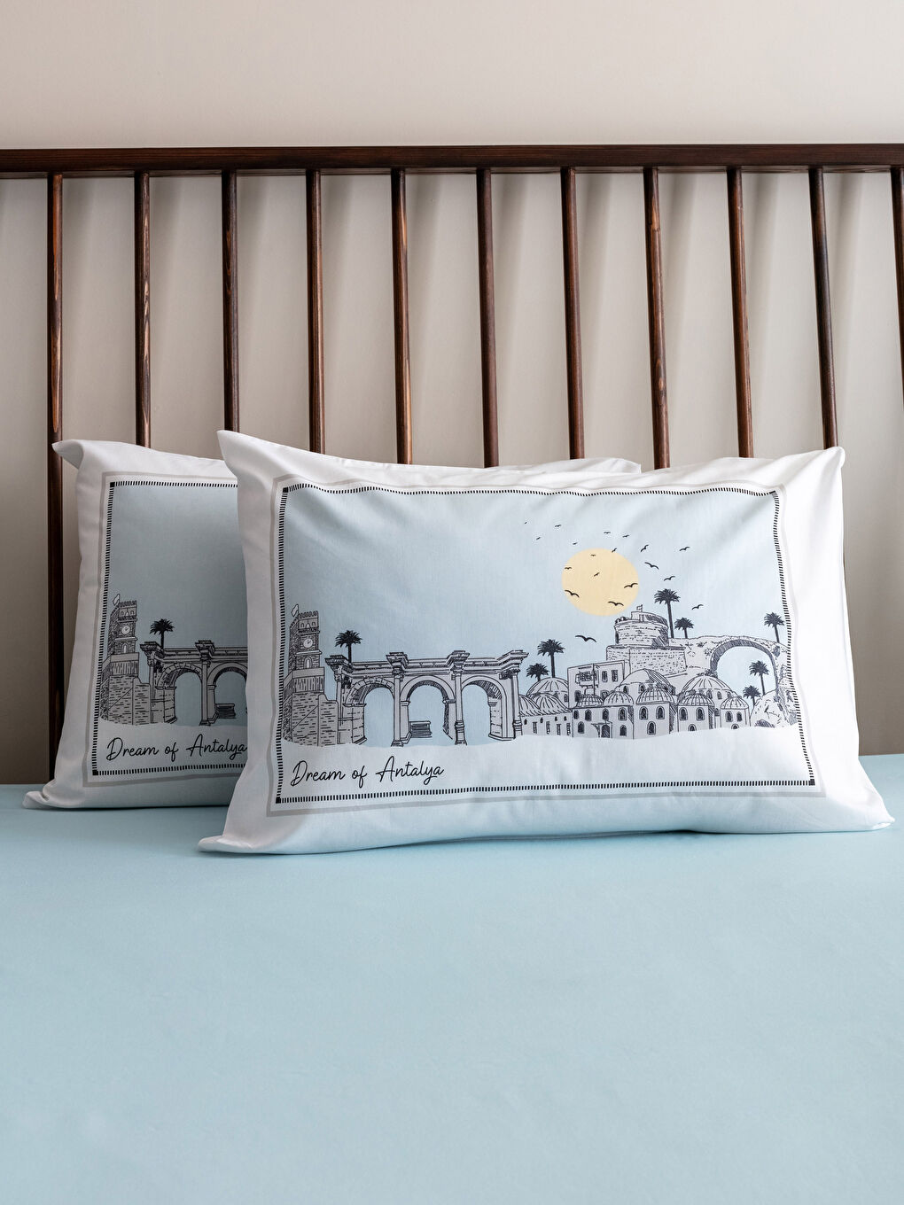 Karışık Baskılı Dokuma Yastık Kılıfı 2'li  50x70 cm-1