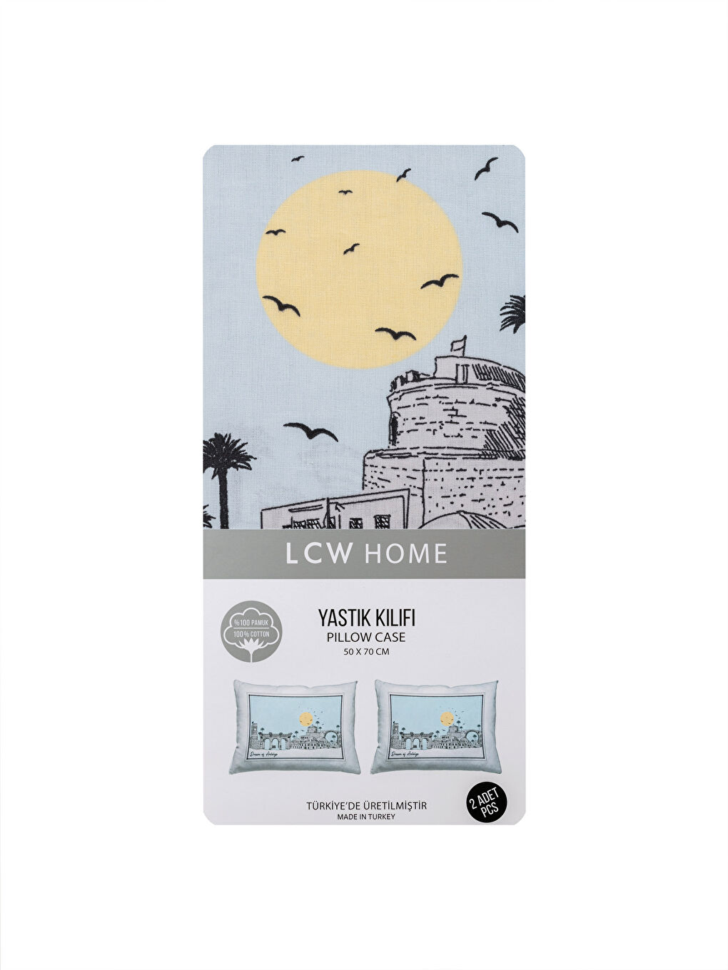 Karışık Baskılı Dokuma Yastık Kılıfı 2'li  50x70 cm-3