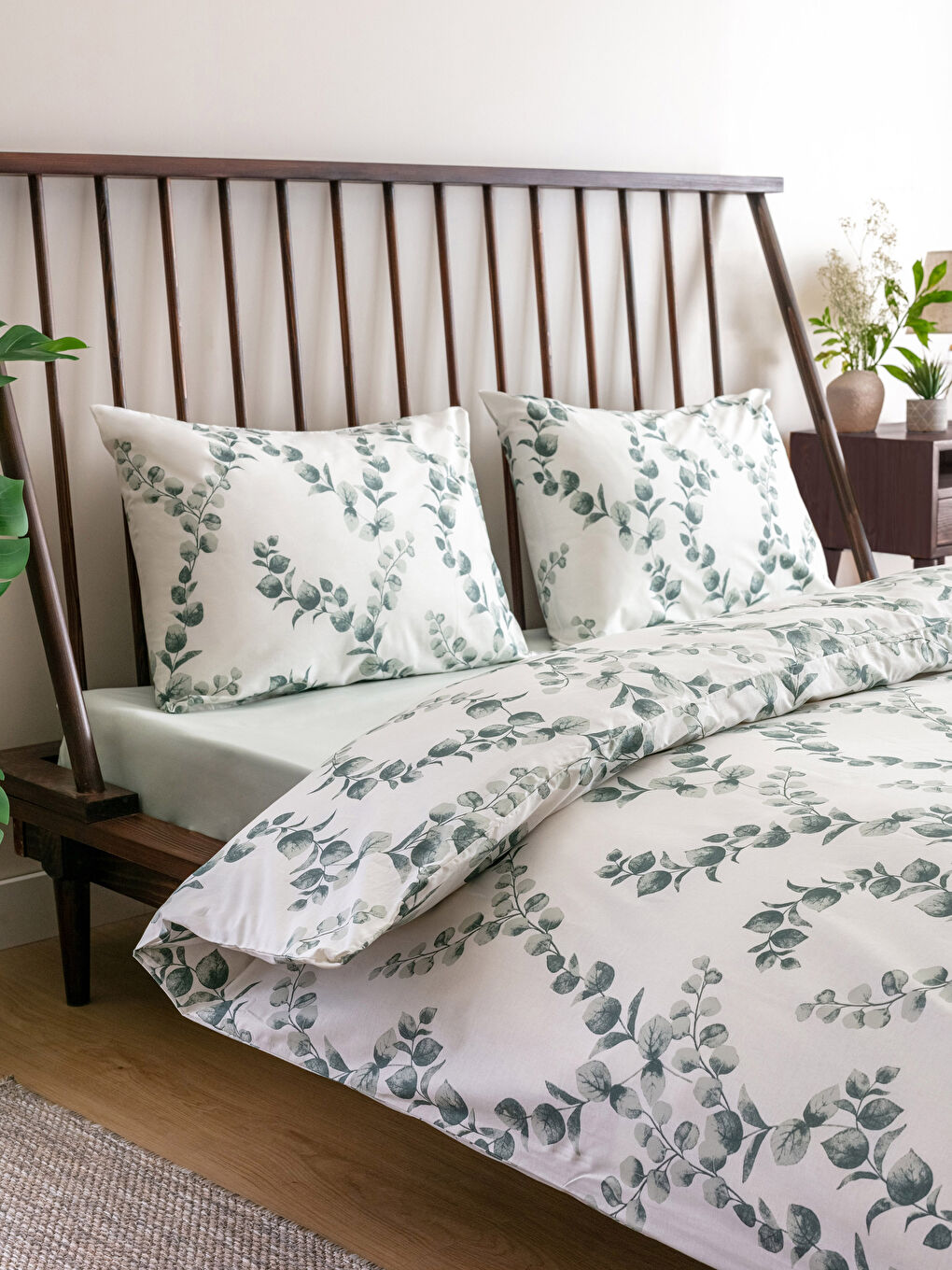 Parure de couette double complète en coton imprimé