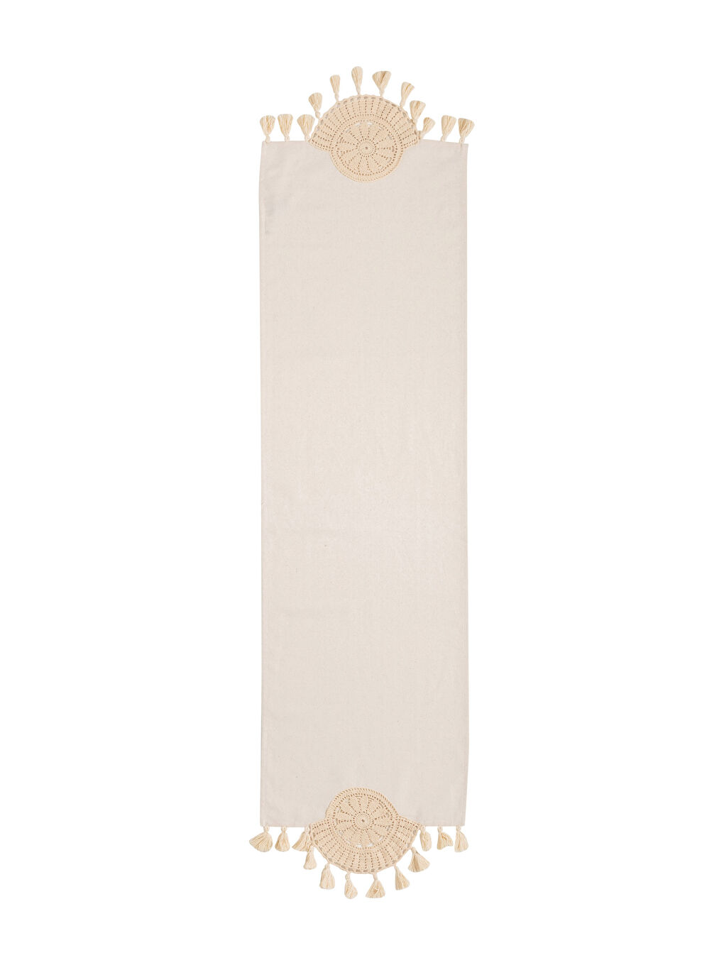 LCW HOME مفرش ترابيزة بدانتيل وشراشيب 45x150 سم -S2IY47Z8-S23