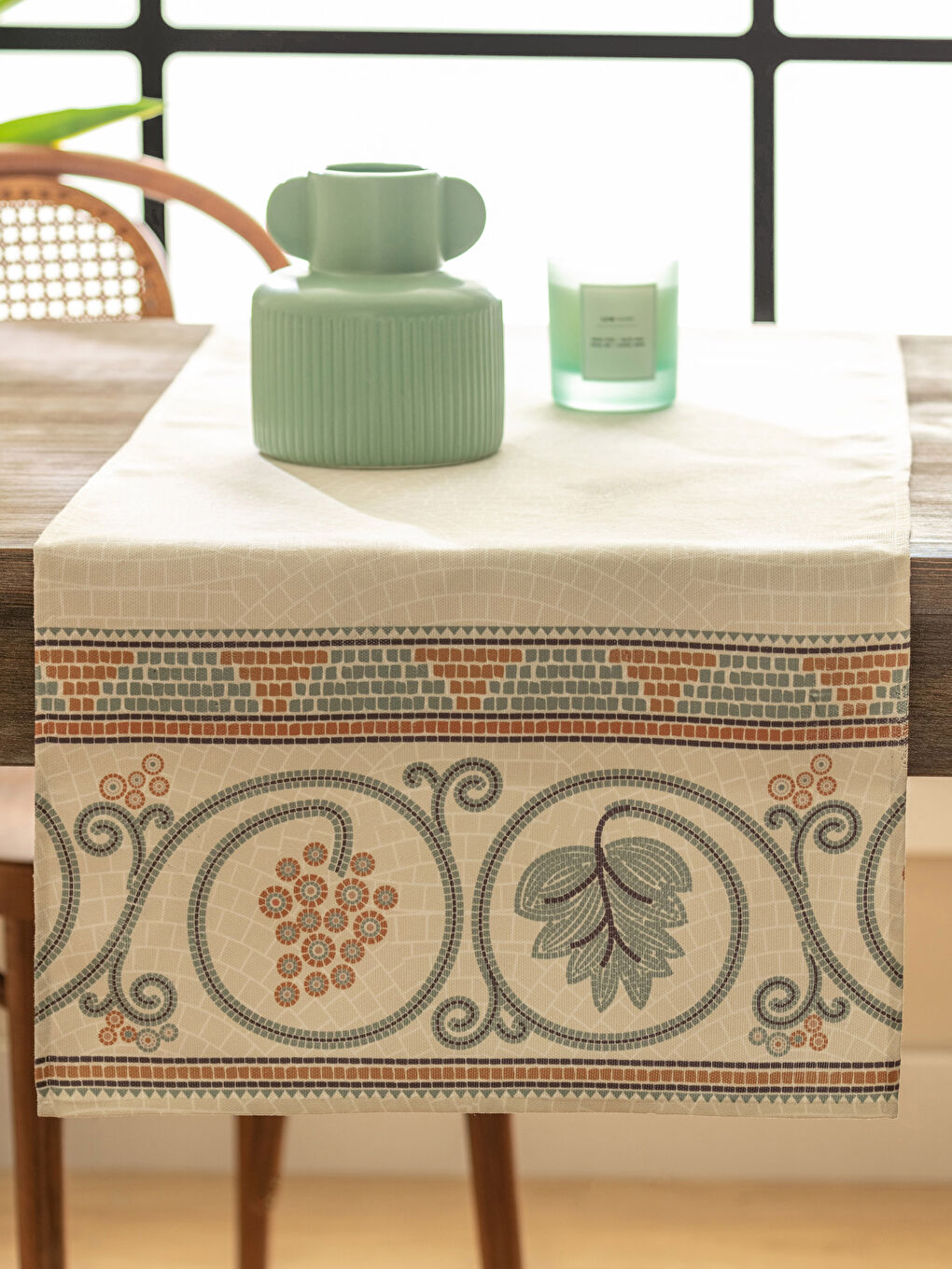 Настольная дорожка с мозаичным узором 45x135 см-1